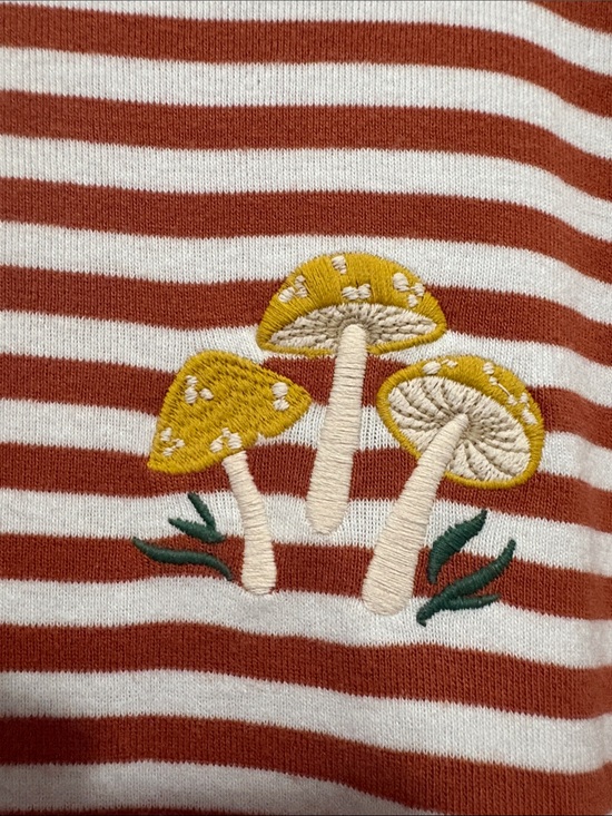 Duluth Trading Co Tops - Duluth Trading Co Rust and White Striped Knit Tee